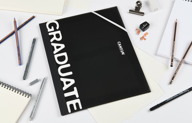 Canson -  Tekenmap  graduate 260x330mm zwart | 10 stuks