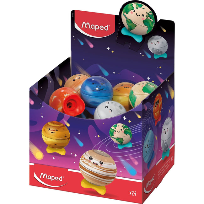 Maped -  Puntenslijper  planet 24 stuks assorti
