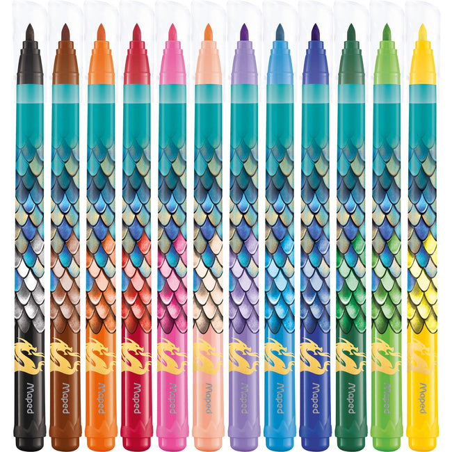 Maped -  Viltstift  dragon set 12 kleuren