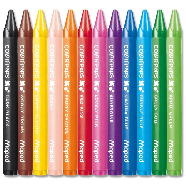 Maped -  Waskrijt  color'peps wax set á 12 kleuren