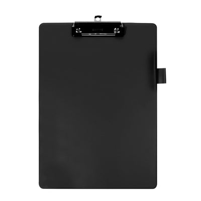 Quantore - Klemmbrett A4 stehend aus PVC schwarz mit 100-mm-Klemme + Stiftschlaufe