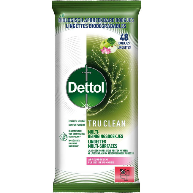 Dettol - Reinigungstücher TruClean, Apfelblüte, Packung à 48 Stück