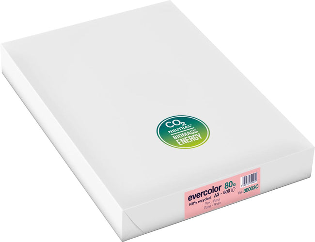 Clairefontaine -  Evercolor gekleurd gerecycleerd papier, A3, 80 g, 500 vel, roze