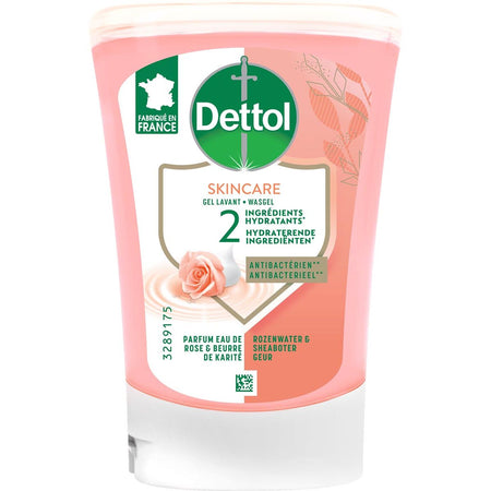 Dettol – No-Touch-Handseife Nourish, Rosenwasser und Sheabutter, Nachfüllpackung mit 250 ml