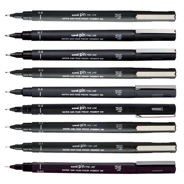 Uni-ball -  Fineliner pin calligraphie assorti