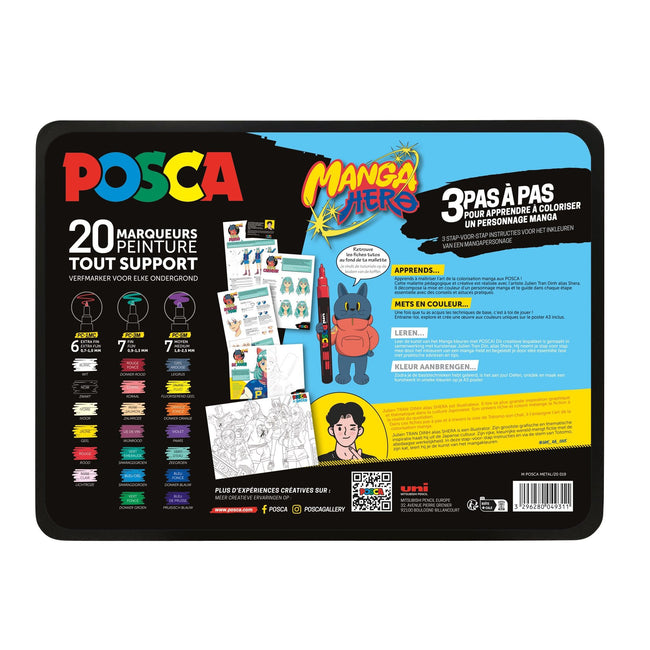 Posca -  Paintmarker uni  manga hero ass koffer 20st