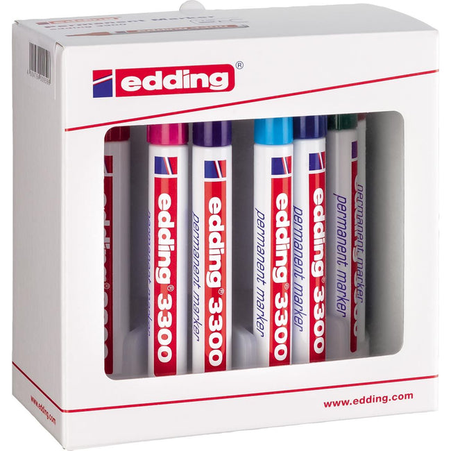 Edding - Permanentmarker E-3300, Box mit 10 Stück in verschiedenen Farben