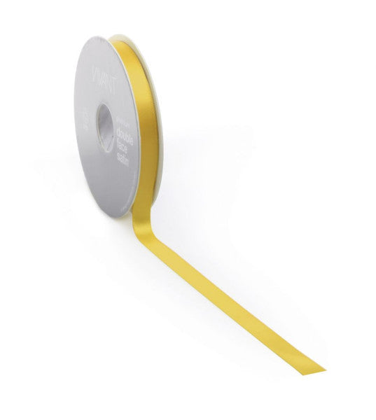 Satinband PREMIUM Double Face 6 mm x 50 Meter ockerfarben