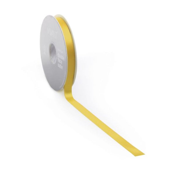Satinband PREMIUM Double Face 6 mm x 50 Meter ockerfarben
