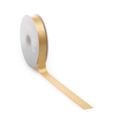 Satinband PREMIUM Double Face 16mm x 25 Meter hellgold