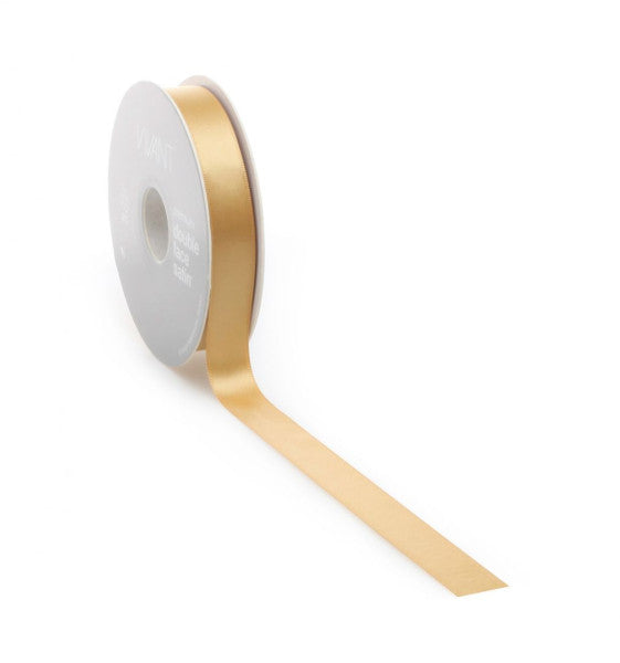 Satinband PREMIUM Double Face 16mm x 25 Meter Gold