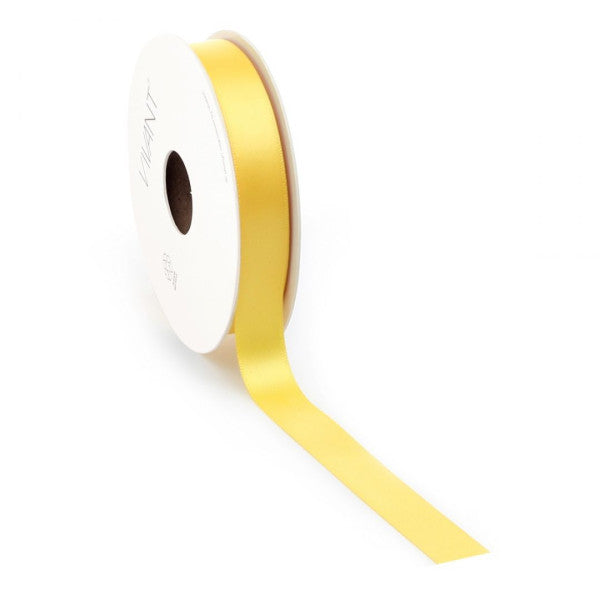 Satinband PREMIUM Double Face 16 mm x 25 Meter gelb
