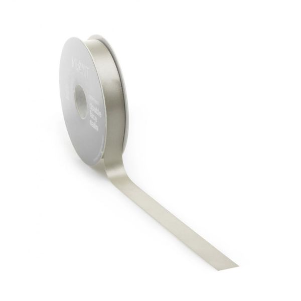 Satinband PREMIUM Double Face 25 mm x 25 Meter Sand / Champagner