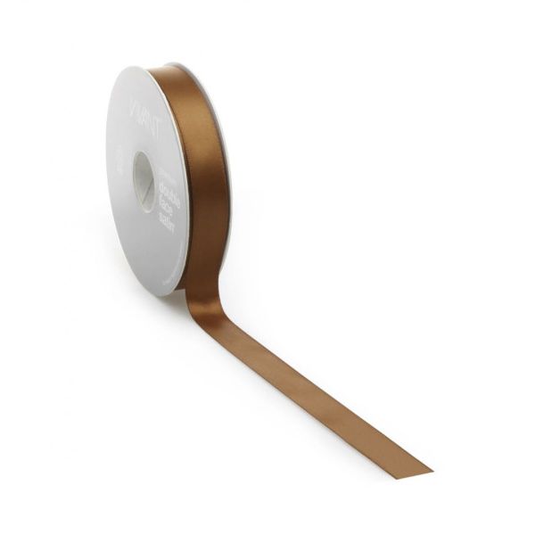 Satinband PREMIUM Double Face 16 mm x 25 Meter Brandy