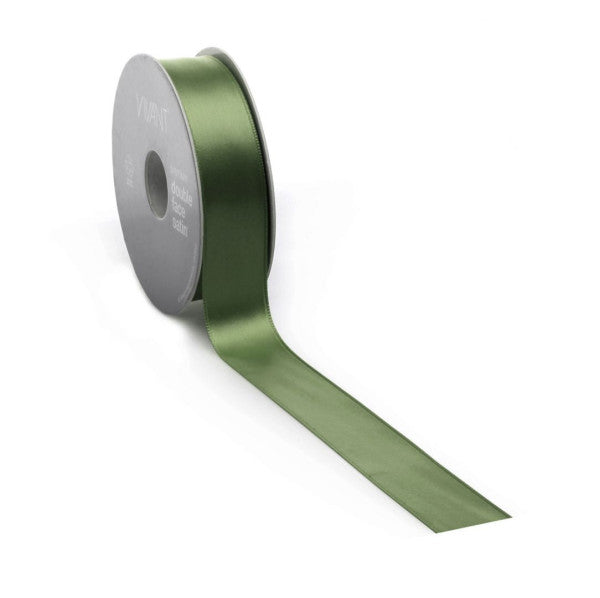 Satinband PREMIUM Double Face 16mm x 25 Meter Moos