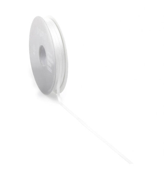 Satinband PREMIUM Double Face 10 mm x 25 Meter weiß