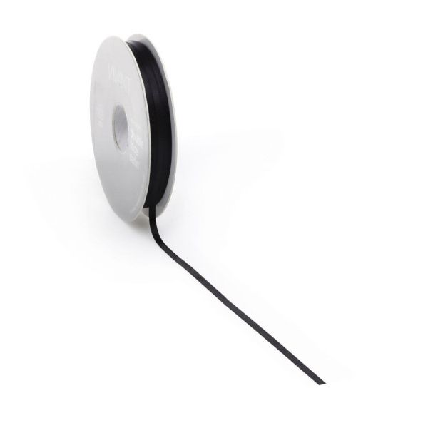 Satinband PREMIUM Double Face 6mm x 50 Meter schwarz