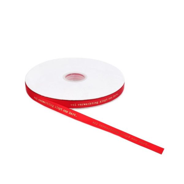 Voller Vorfreude...rotes Band 12mm x 100 Meter