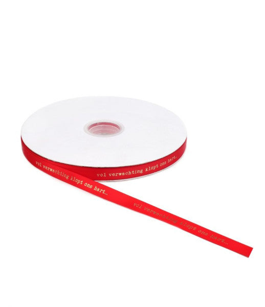 Voller Vorfreude...rotes Band 12mm x 100 Meter