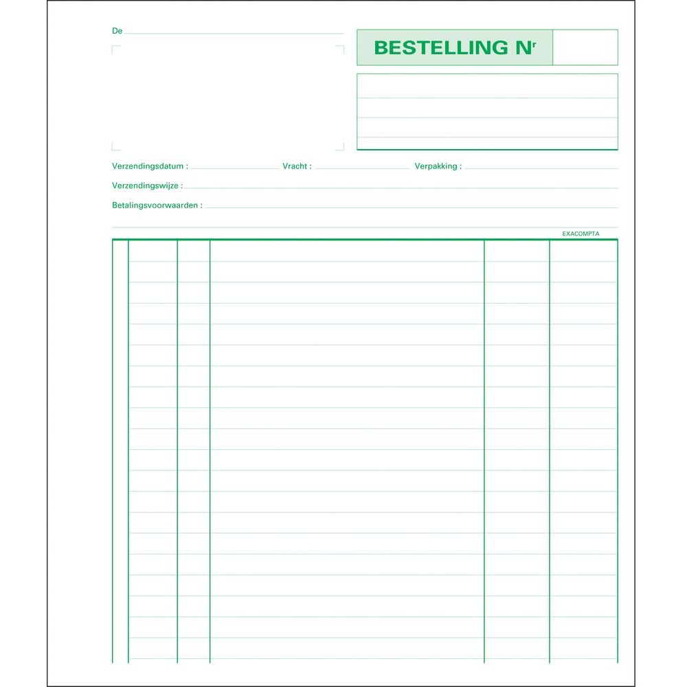 Exacompta - Bestellungen, ft 21 x 18 cm, Niederländisch