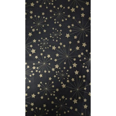 Seidenpapier aus Seide, 50 x 75 cm, 22 g, 100 Blatt, schwarz mit goldenen Sternen