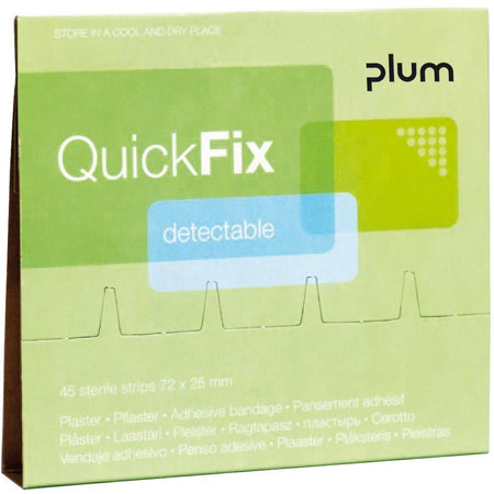 Plum - QuickFix-Nachfüllung für Pflasterspender, 30 detektierbare blaue Pflaster