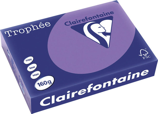 Clairefontaine -  Trophée Intens, gekleurd papier, A4, 160 g, 250 vel, violet