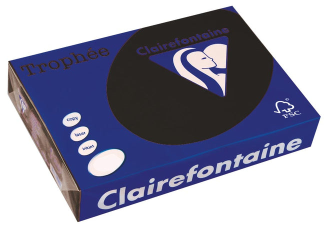 Clairefontaine -  Trophée tel, gekleurd papier, A4, 160 g, 250 vel, zwart