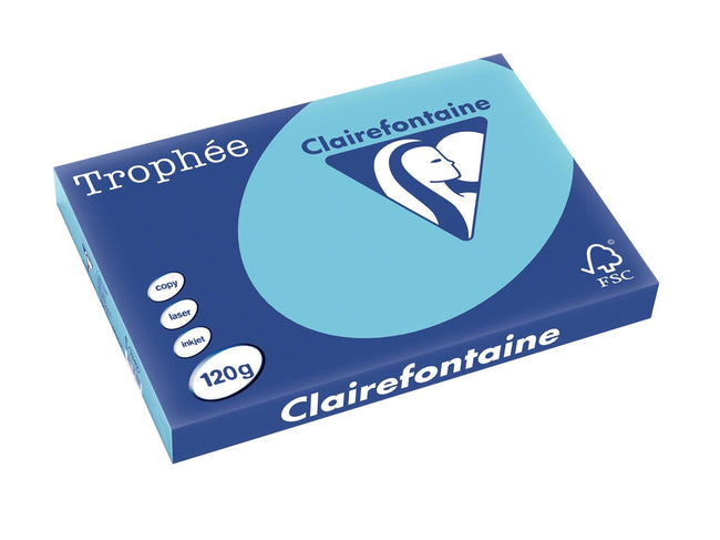 Clairefontaine -  Trophée tel, gekleurd papier, A3, 120 g, 250 vel, helblauw