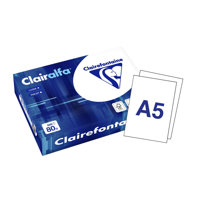 Clairefontaine -  Kopieerpapier  clairalfa a5 80gr wt | 10 stuks