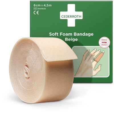 Cederroth - selbstklebende Schaumstoffbinde, beige, 6 cm x 4,5 m