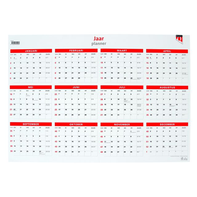 Quantore - Jahresplankalender 2026 48x68cm | 10 Stück
