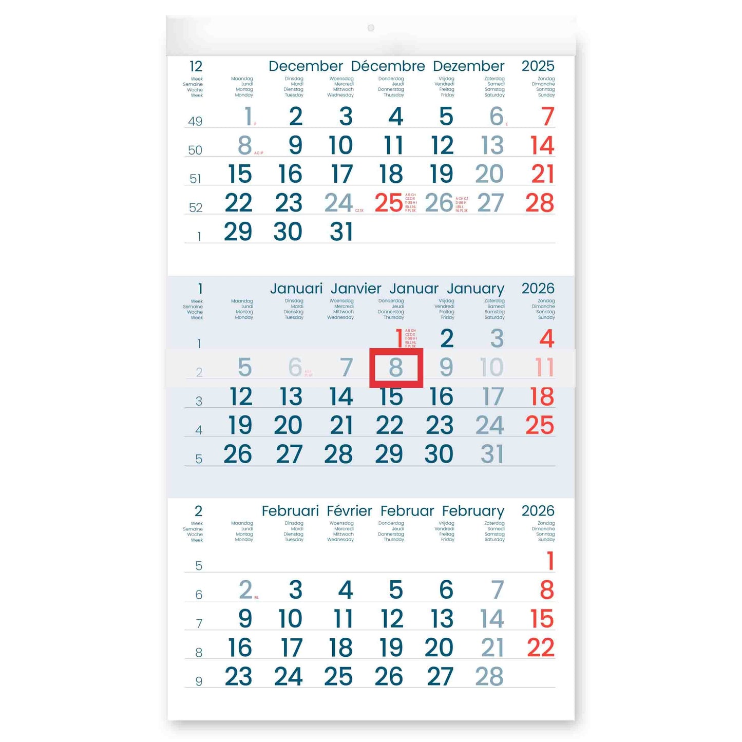 INNI – 3-Monatskalender 2026 Manager