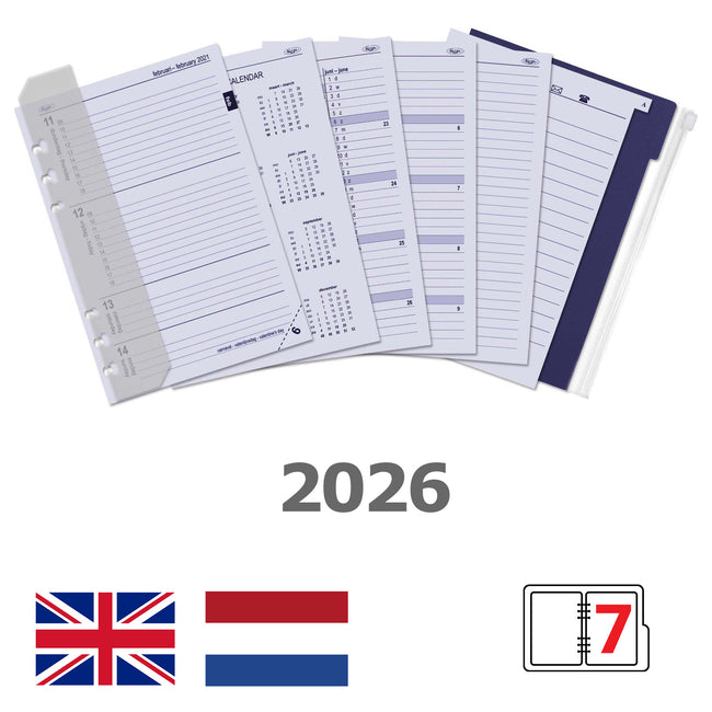 Kalpa - Agenda Nachfüllung 2026 A5 Jahresbox 7 Tage/2 Seiten