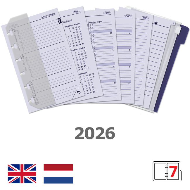 Kalpa - 6337-23 Taschen-Ringbuch-Nachfüllung, wöchentlich, NL + Anhänge 2023