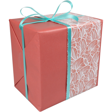 LOVLY® -   Cadeaupapier | 50cm | 200m | Leafs | terracotta