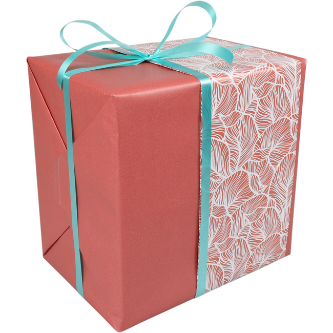 LOVLY® -   Cadeaupapier | 50cm | 200m | Leafs | terracotta