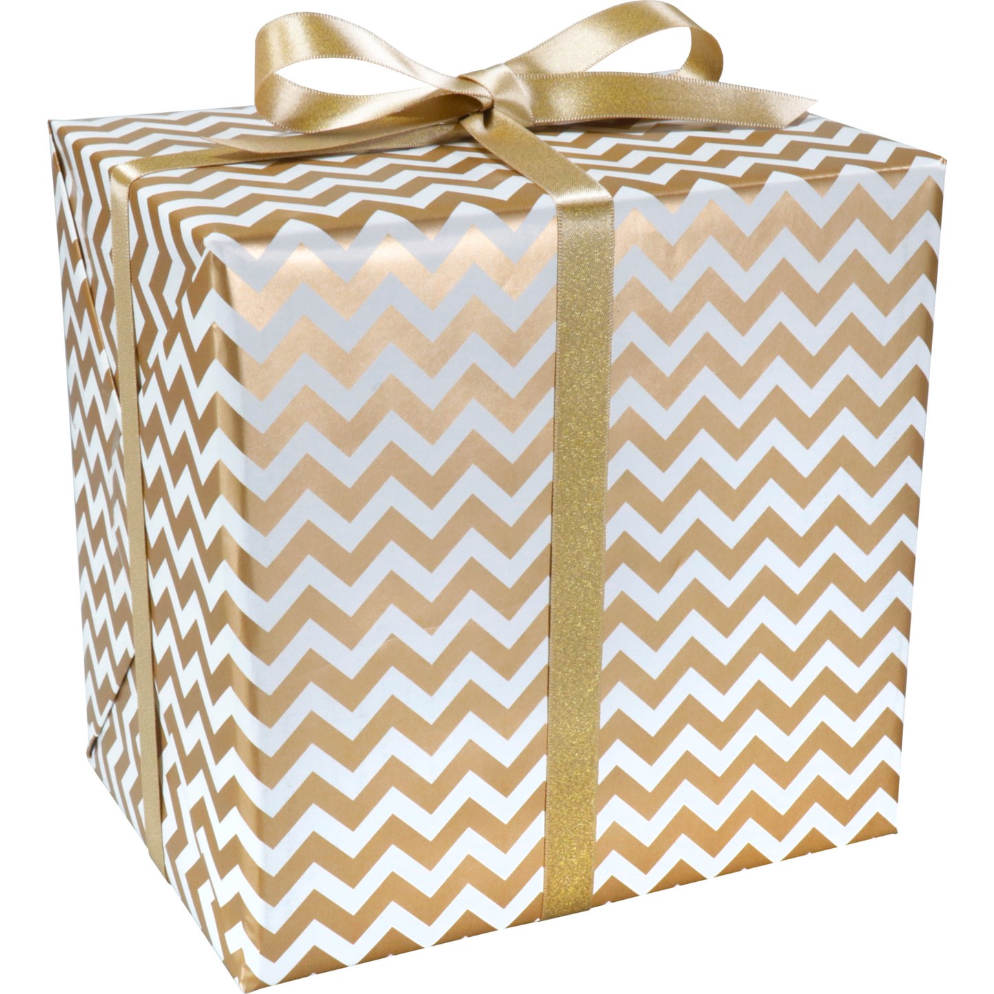 Klika - Cadeaupapier | 50cm | 200m | 80gr/m² | Chevron | wit/goud