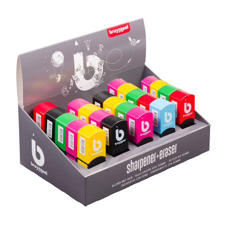 Bruynzeel - Bleistiftspitzer/Radiergummi für Teenager, sortiert | 25 Stück