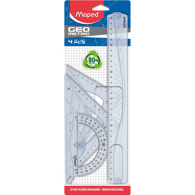Maped - Geometrisches Lineal-Set, 4-teilig