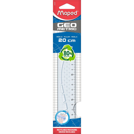 Maped - Geometrisches Lineal 20cm transparent