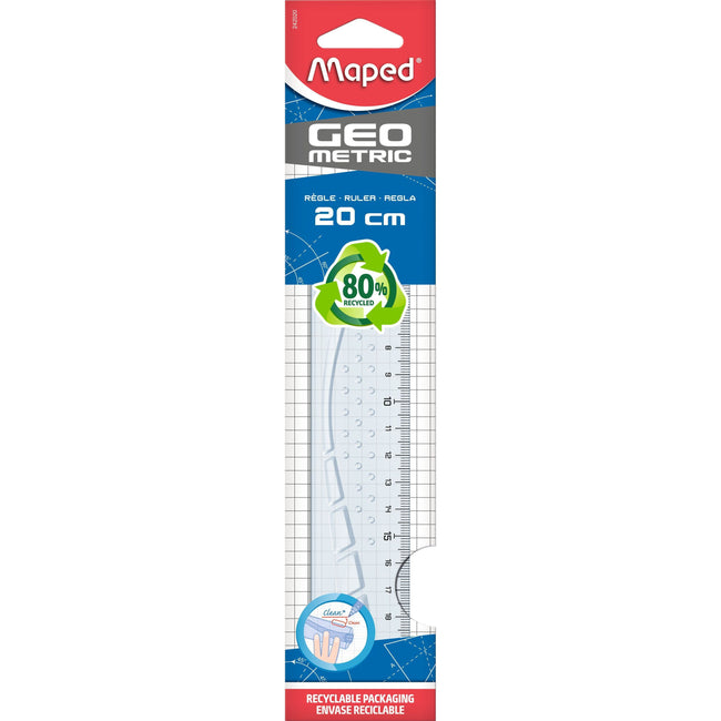 Maped - Geometrisches Lineal 20cm transparent