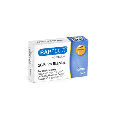 Klika - Heftklammern 26/6 mm verzinkt. Karton/1000 130 Stück