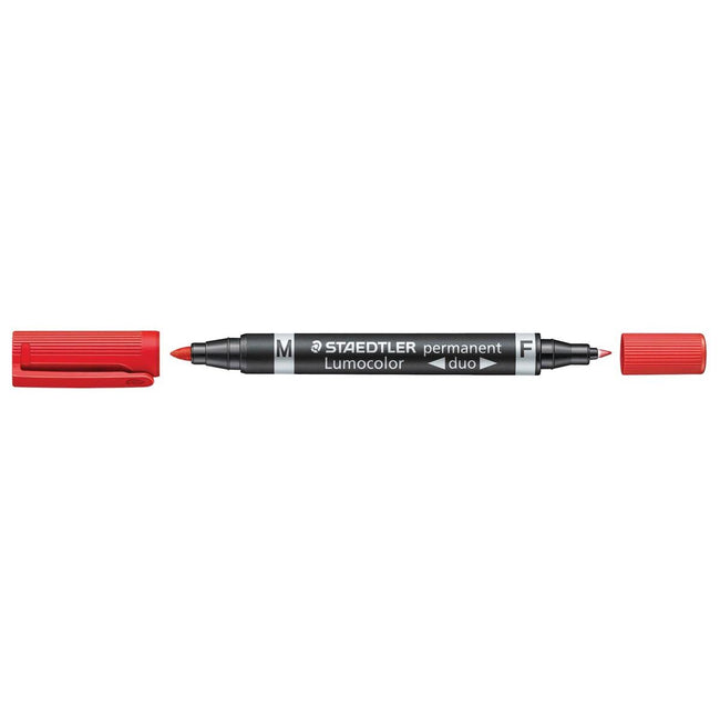 Staedtler - Lumocolor Duo 348, Permanentmarker, rot