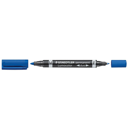 Staedtler - Lumocolor Duo 348, Permanentmarker, blau