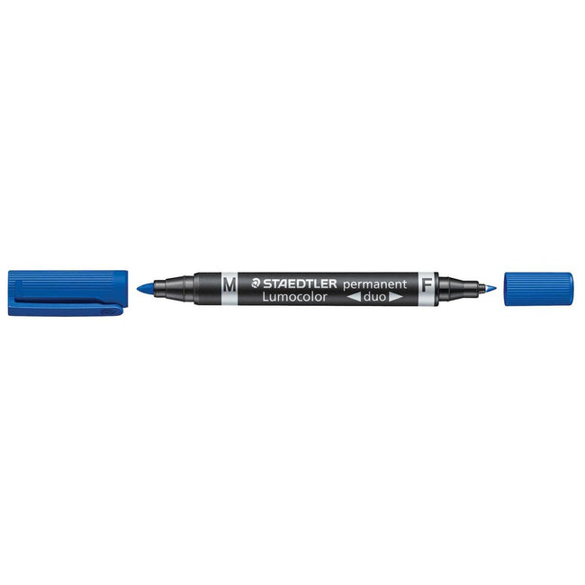 Staedtler - Lumocolor Duo 348, Permanentmarker, blau