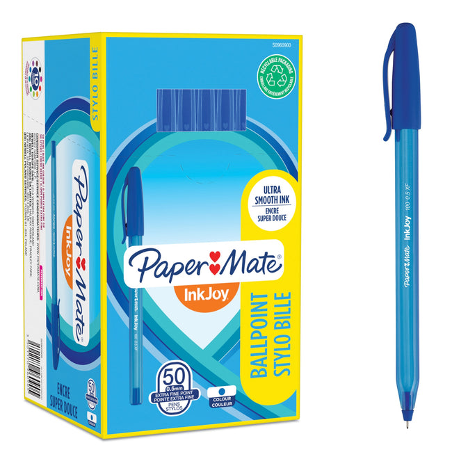 Paper Mate -  Balpen  inkjoy 100 uf blauw