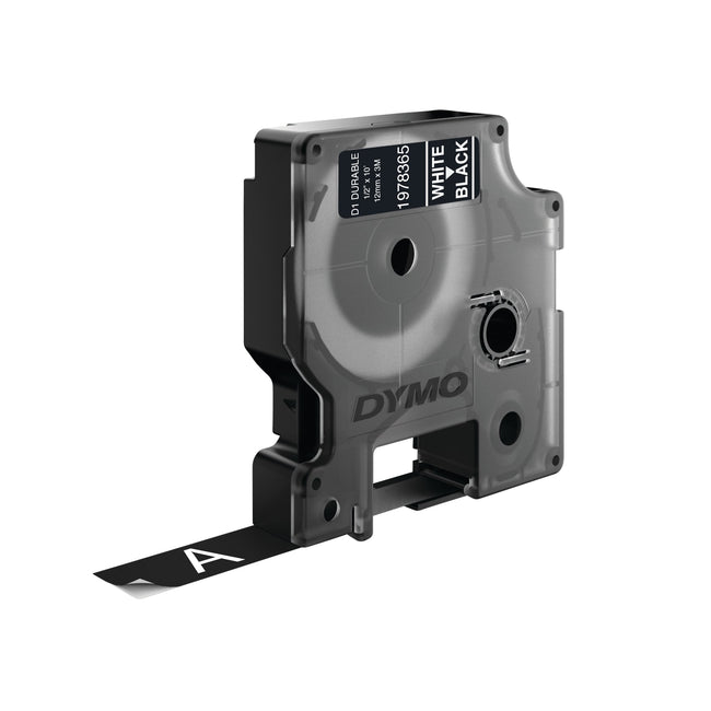 Dymo -  Labele LabelManager D1 polyester 12mm wit op zwart | 6 stuks