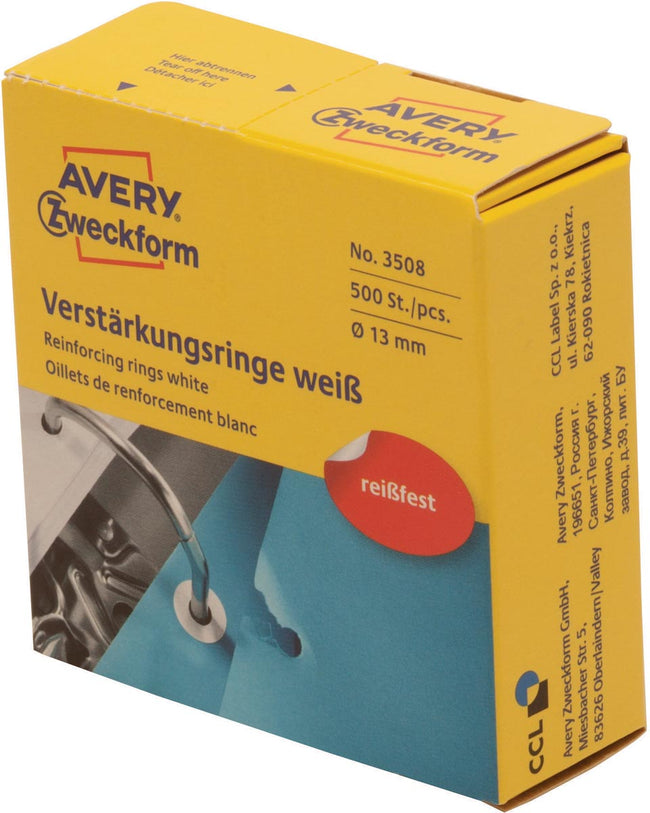 Avery Zweckform - Verstärkungsringe Zweckform 3508 13Mm 500 Stück weiß