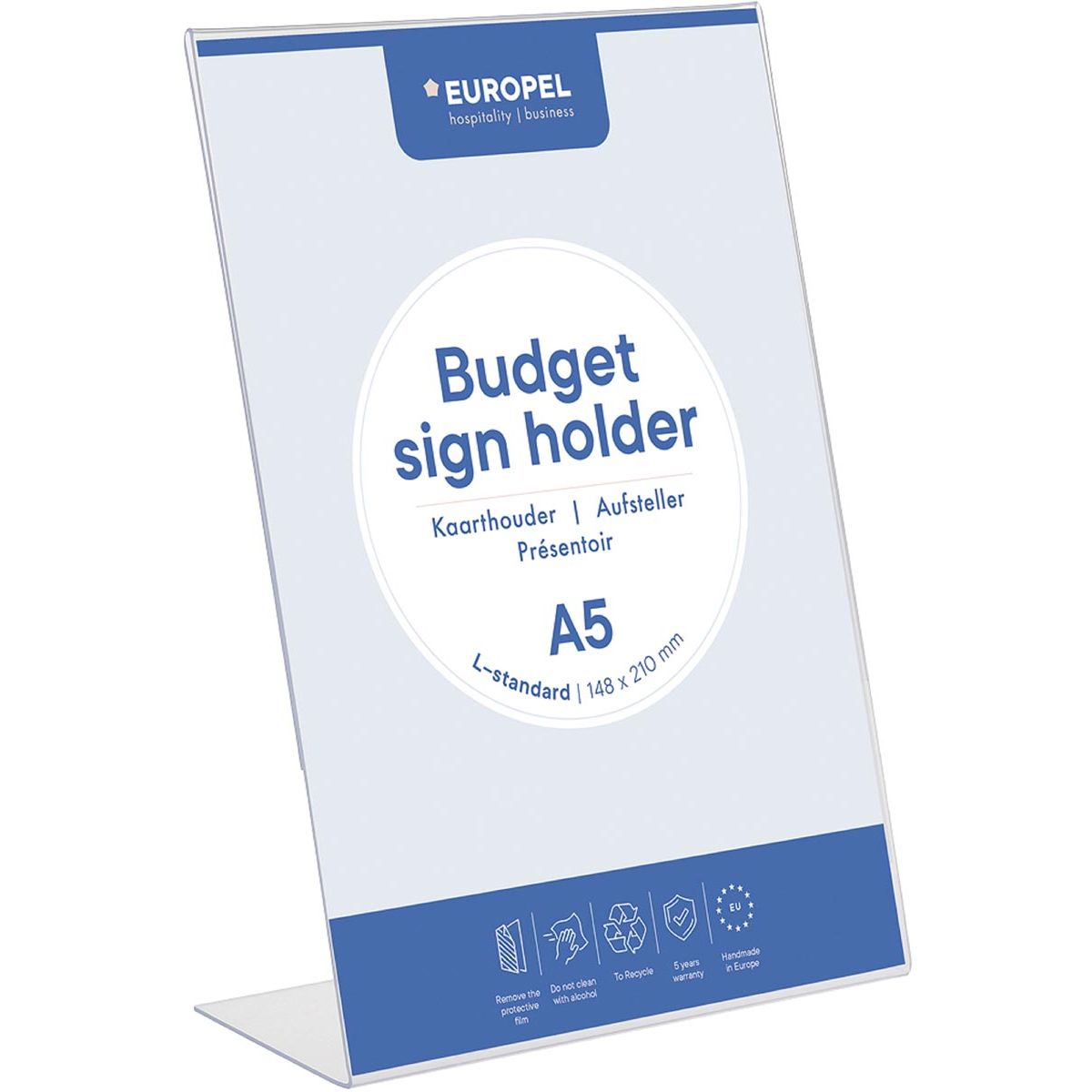 Europel - Pel-Prospekthalter, mit L-Fuß, ft A5